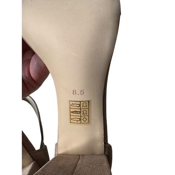 JEFFREY CAMPBELL Lindsay Ankle Strap Sandals w Block Heel Suede Taupe Size 8.5 - Picture 8 of 8